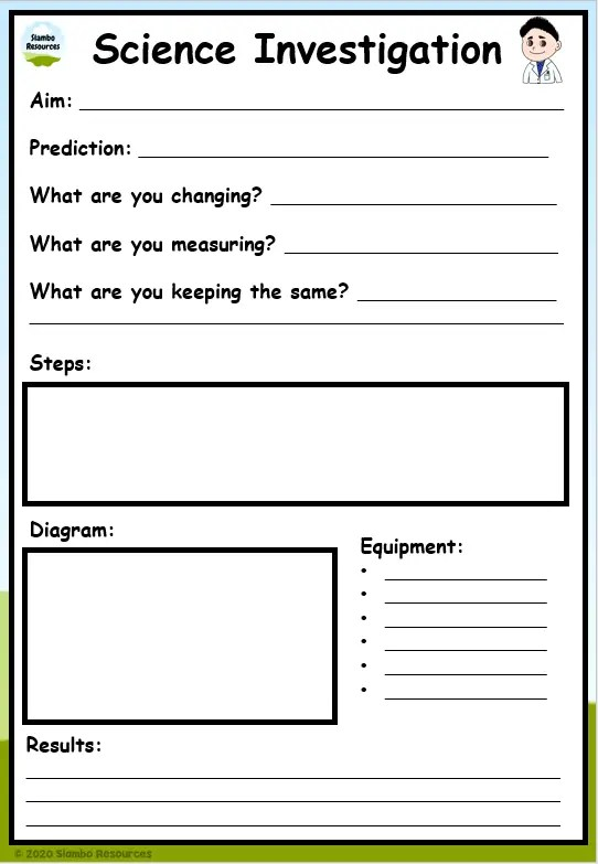 Science Investigation Templates Free Printables Education 