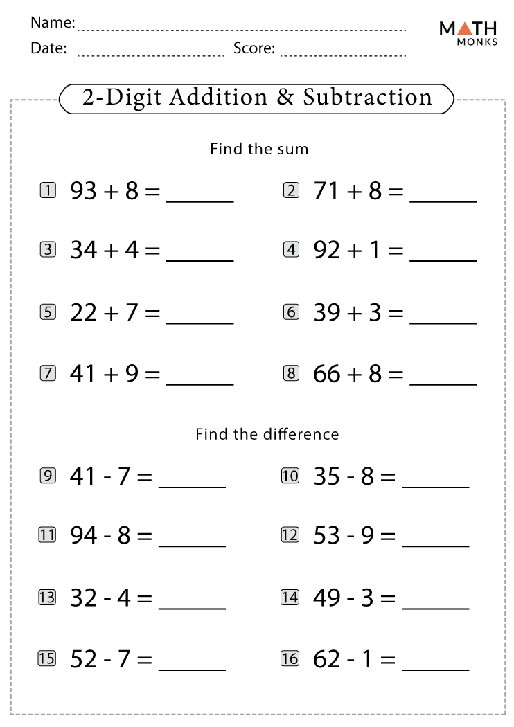 Second Grade Math Worksheets PDF Free Printable Practice Sheets