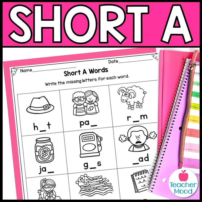Short A CVC Phonics Worksheets Kindergarten Word Work Made By Teachers