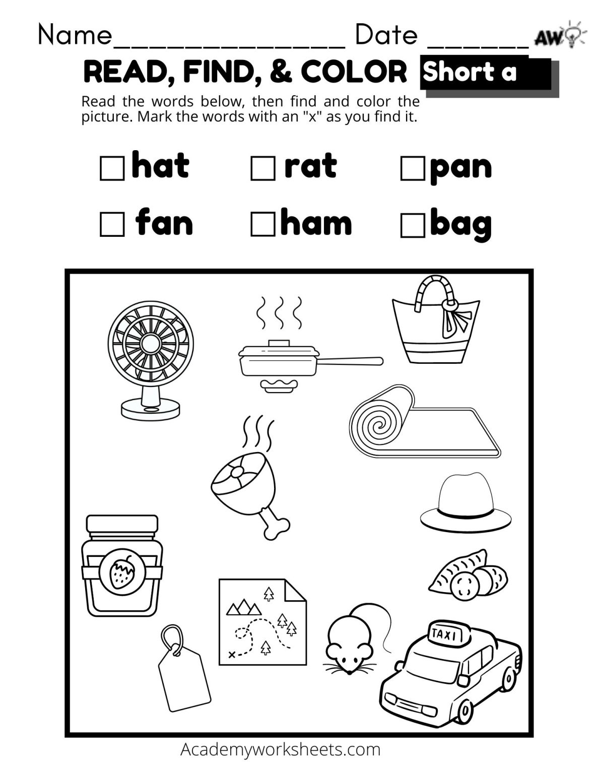 Short A Phonics Worksheets CVC Academy Worksheets