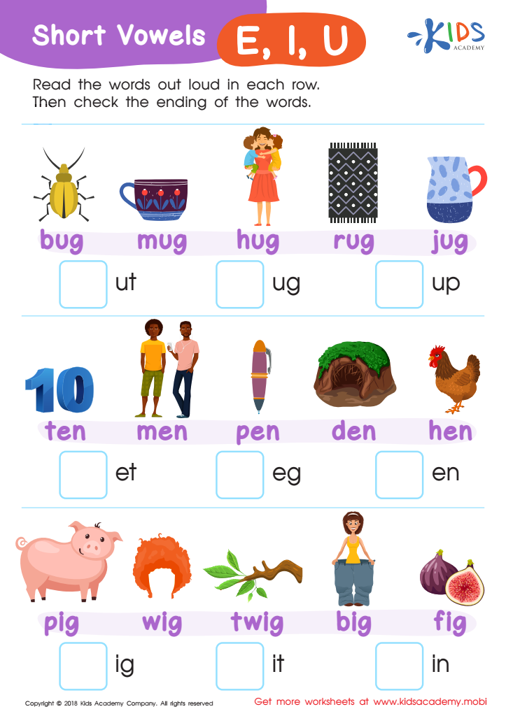 Short Vowel Worksheets Free Short Vowel Sounds Words Practice Printables