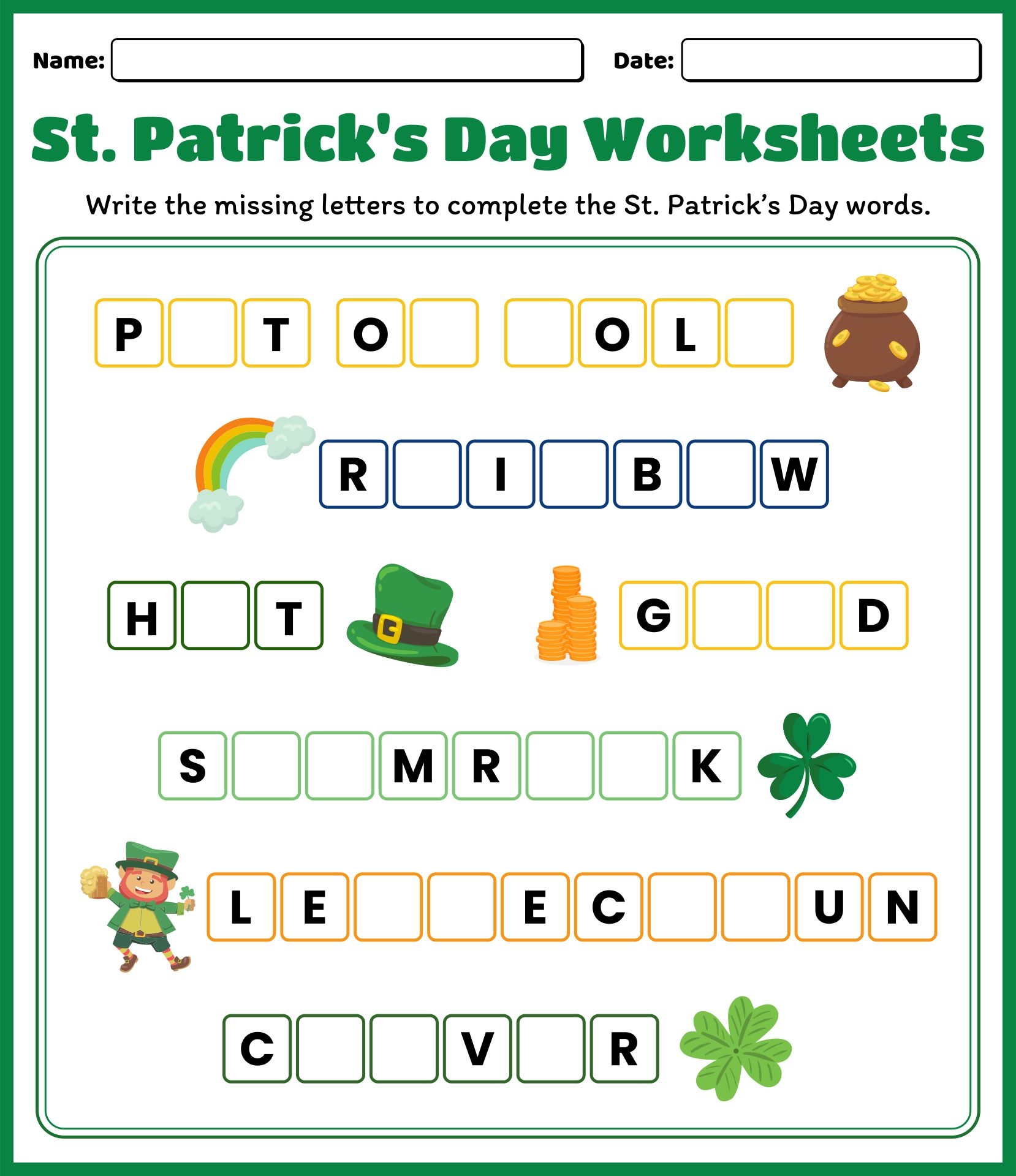 St Patrick 39 s Day Activities For Grade 3 At Peter Jacobs Blog