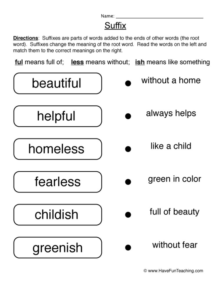 Suffix Worksheets Have Fun Teaching