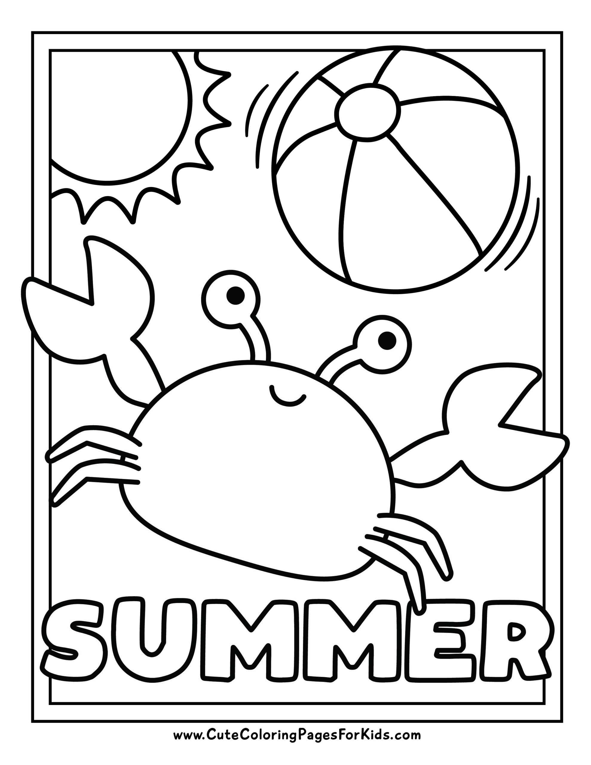 Summer Coloring Pages 10 Free Printable PDF Downloads Cute Coloring 