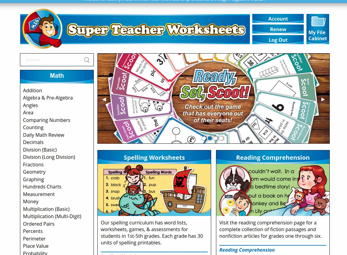Super Teacher Worksheets Printable Worksheets For Kids 