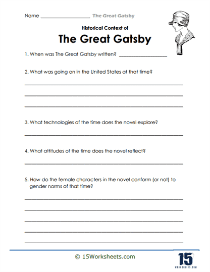 The Great Gatsby Worksheets Literature 15 Worksheets