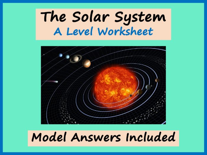 The Solar System Worksheet A Level Physics Teaching Resources