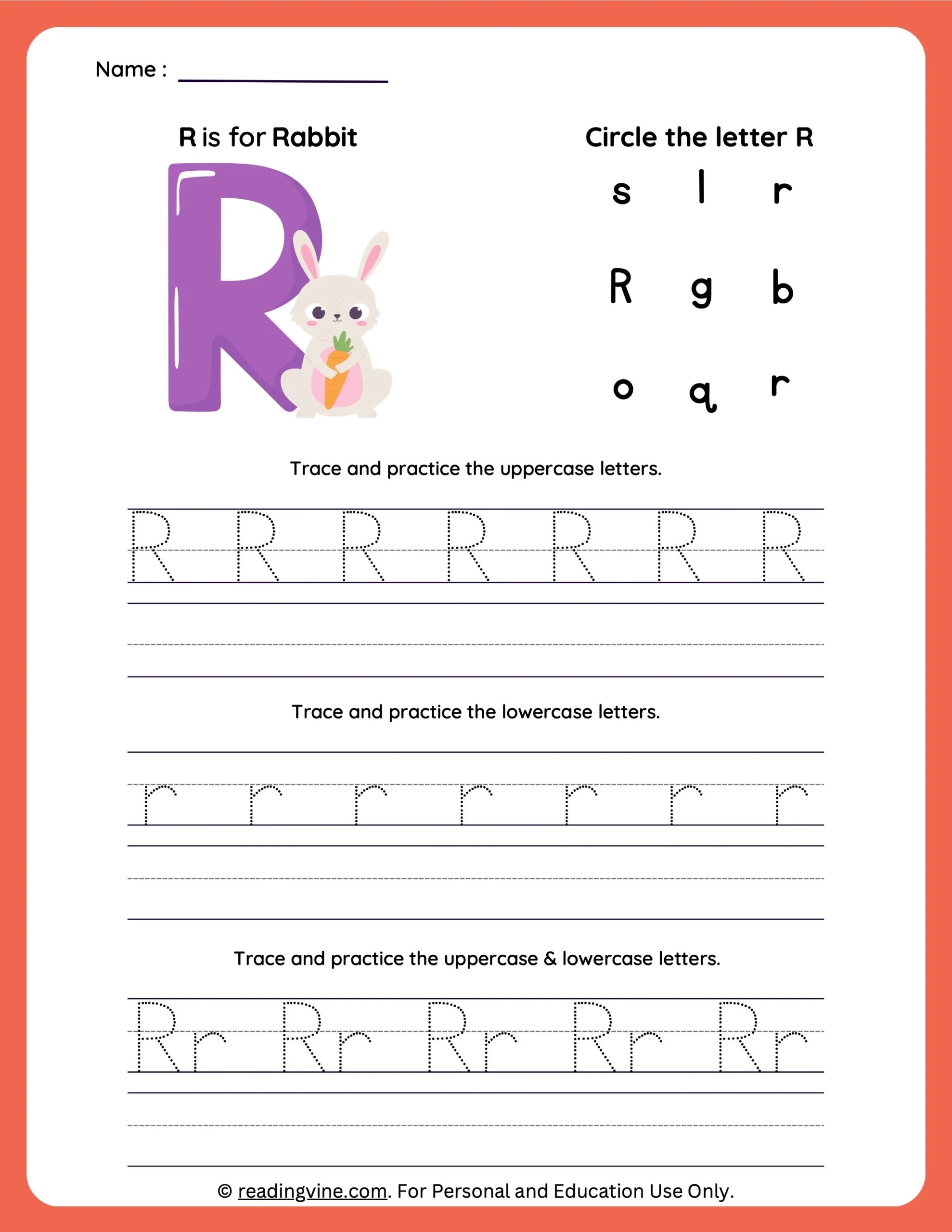 Tracing Letter R Worksheets Free Printables