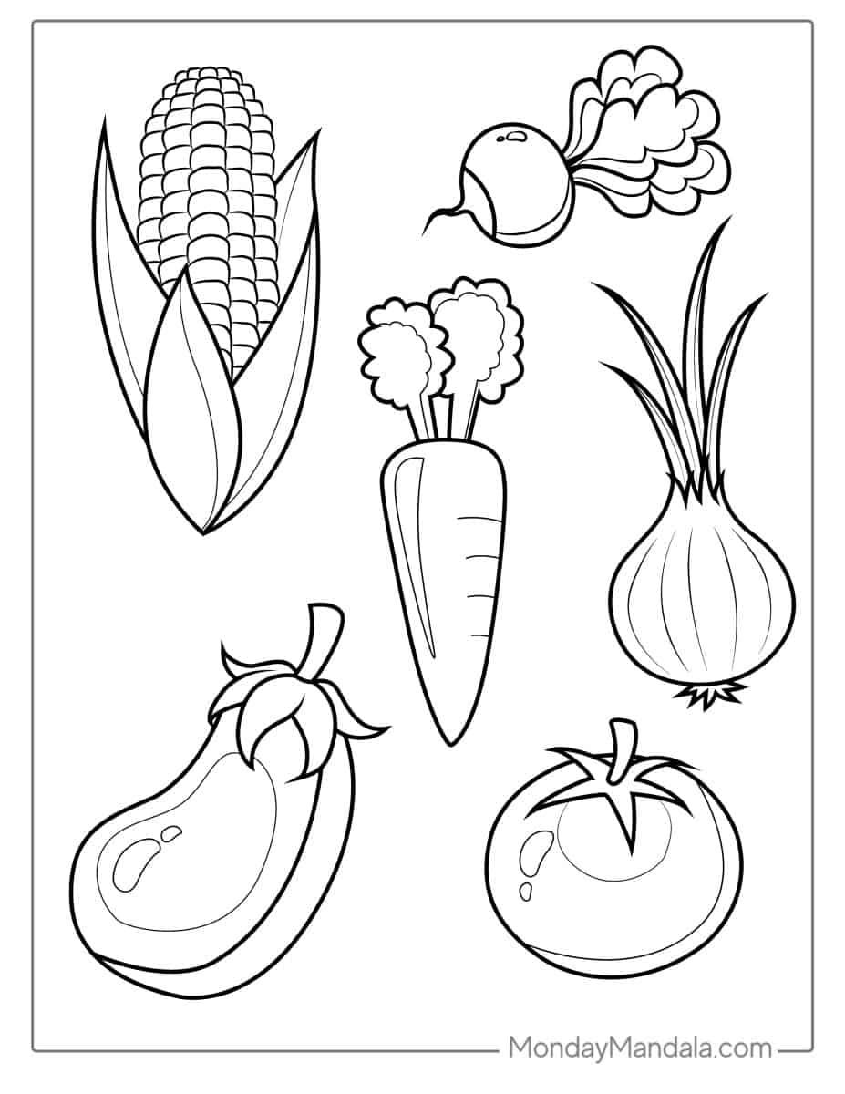 Vegetable Coloring Pages For Preschool Carrot Color Page