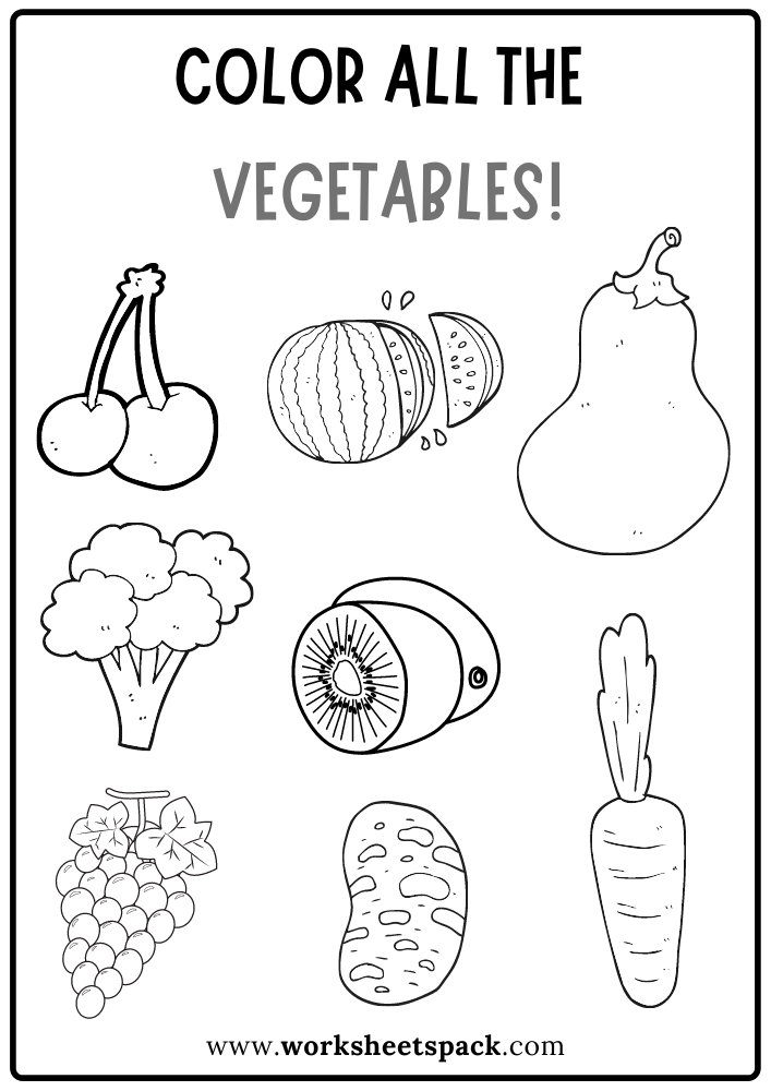 Vegetables Pictures For Colouring