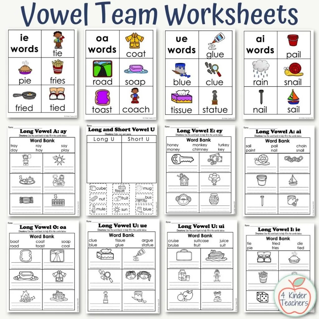 Vowel Teams For Kindergarten 4 Kinder Teachers