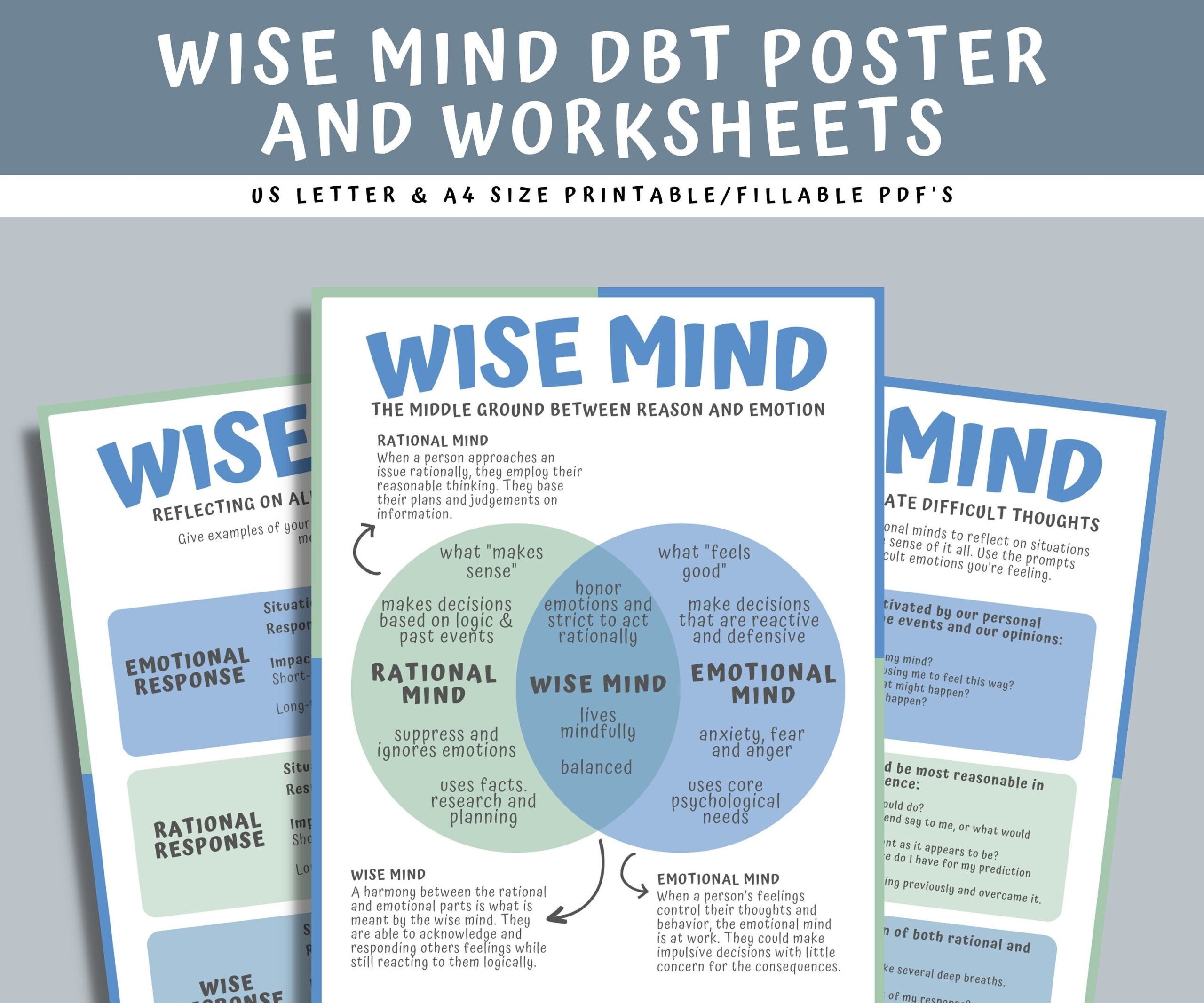 Wise Mind Dbt Worksheets DBT Skills Wise Mind Emotional Mind
