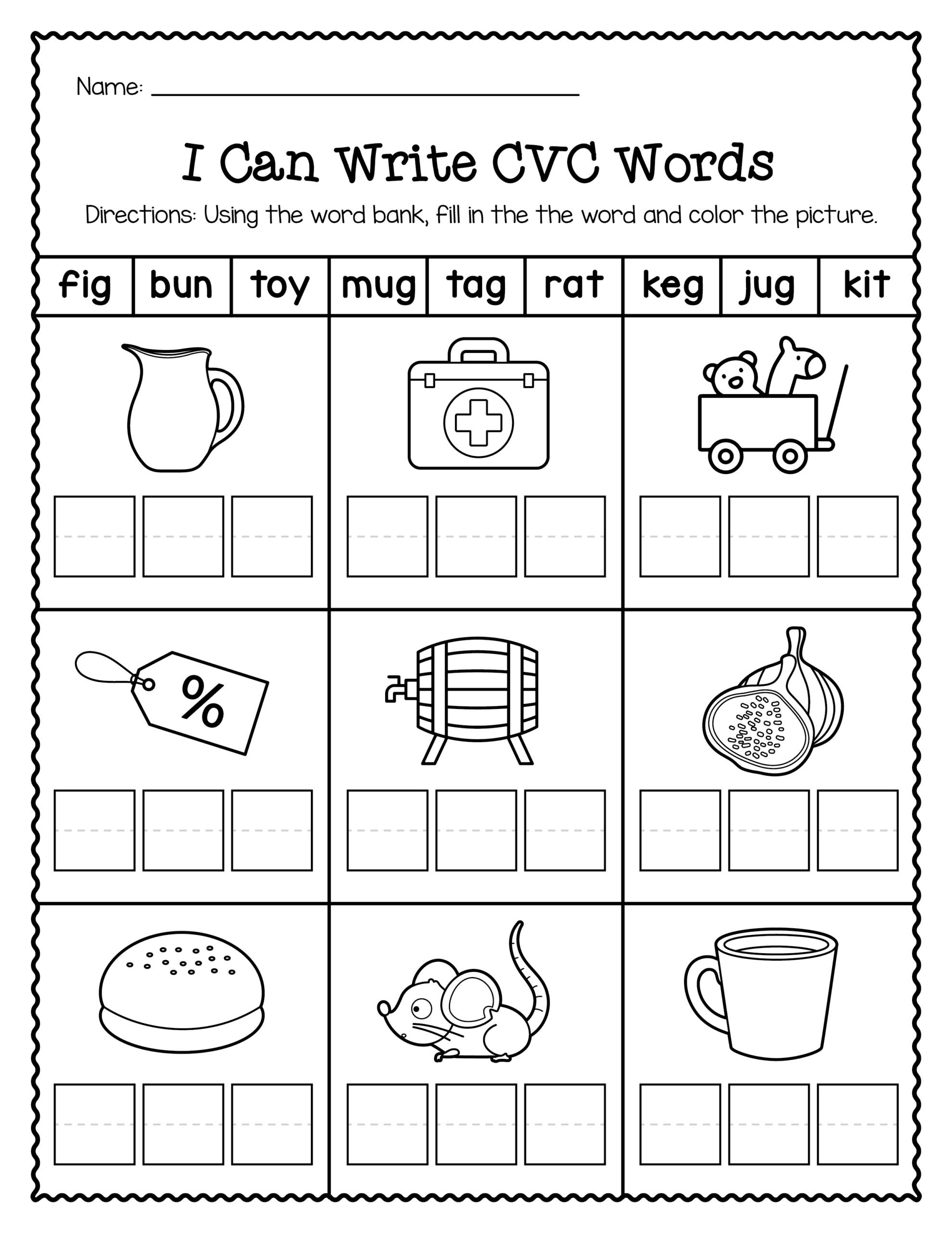 Worksheet Of Cvc Words