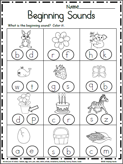 Worksheets On Beginning Sounds Worksheet24