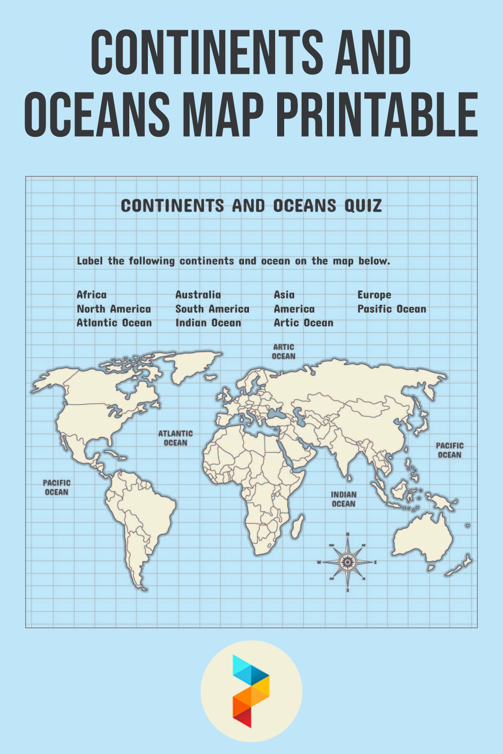 10 Best Continents And Oceans Map Printable Printablee