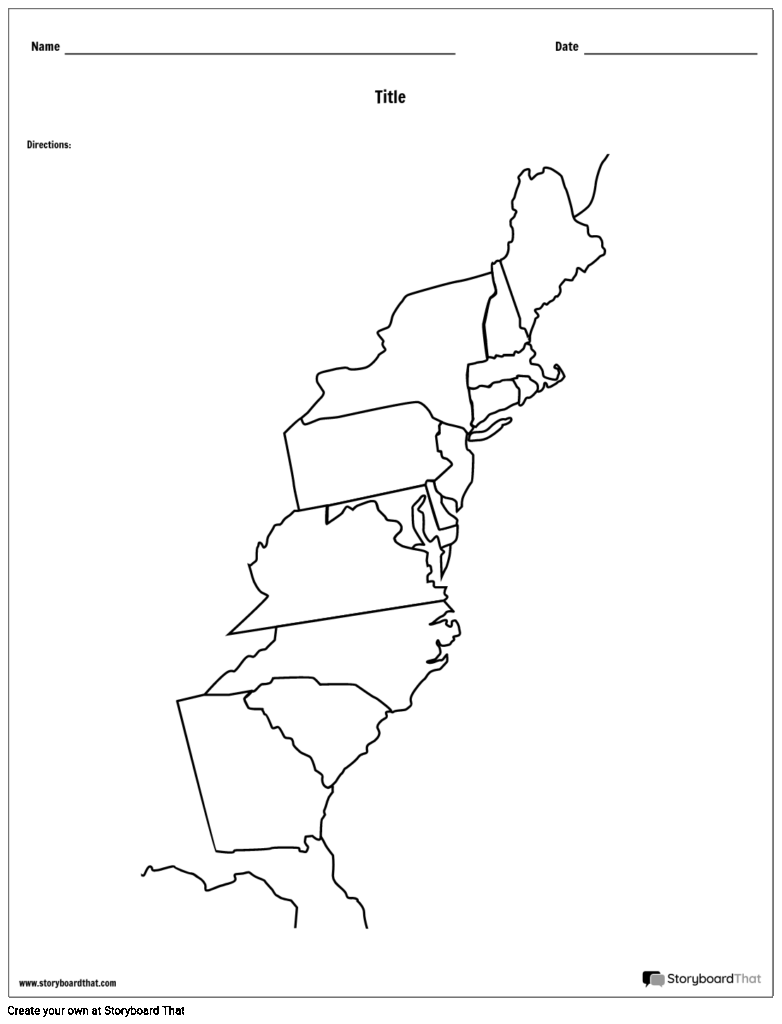 13 Colonies Blank Map Free Printable Free Printable Maps