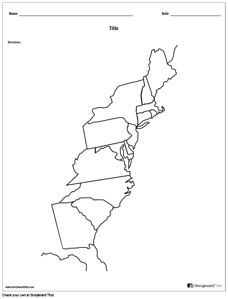 13 Colonies Blank Map Free Printable Free Printable Maps