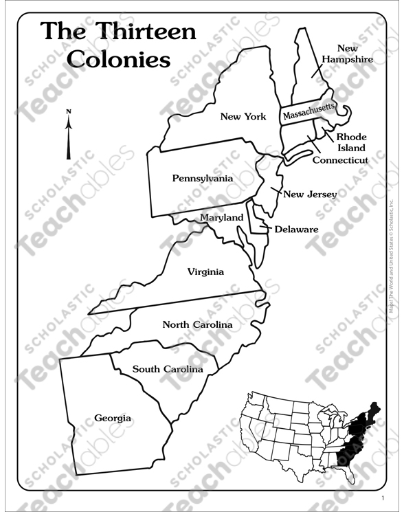 13 Colonies Blank Map Printable 13 Colonies Blank Map Printable