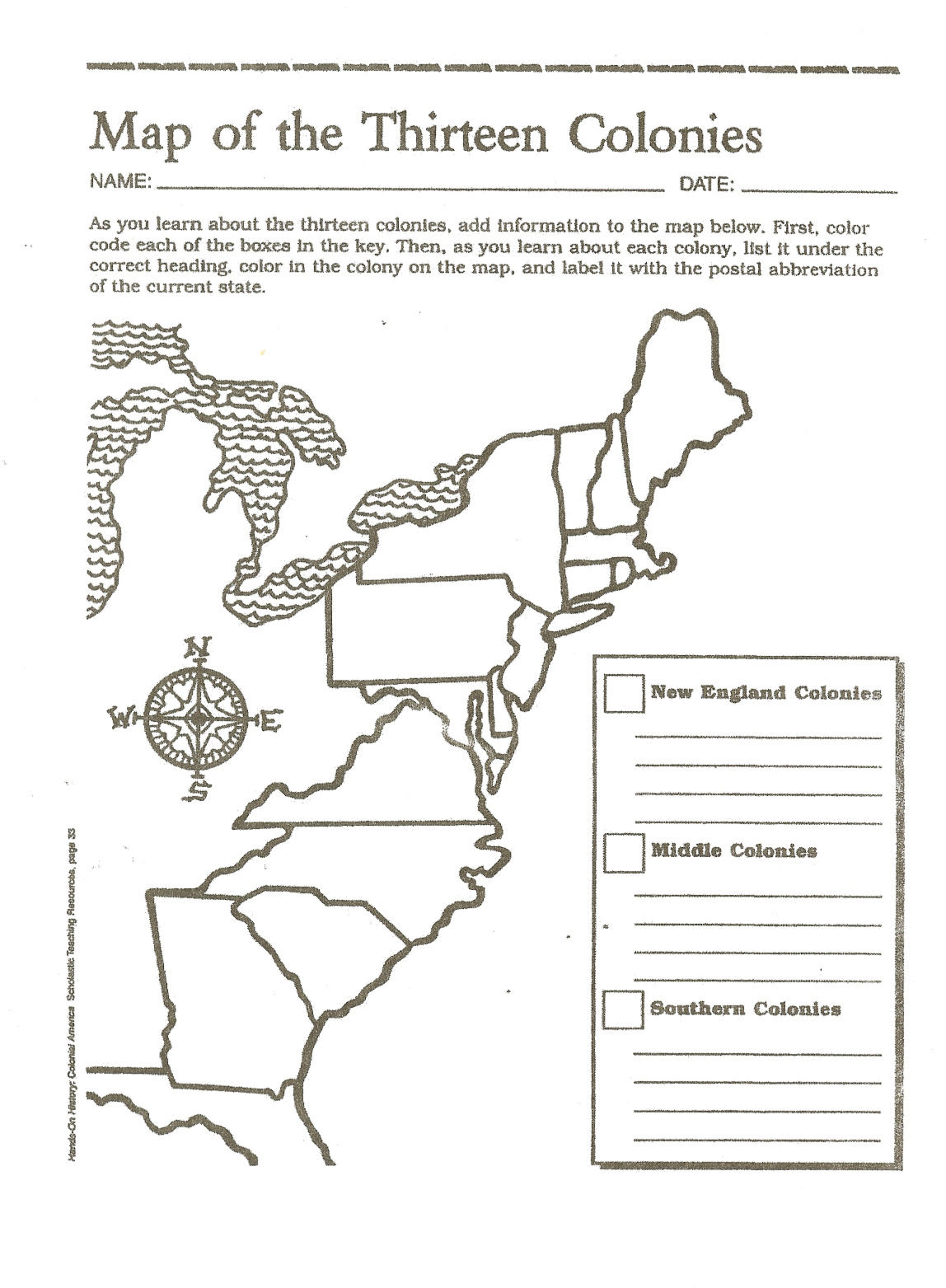 13 Colonies Blank Printable Map Printable Board Games
