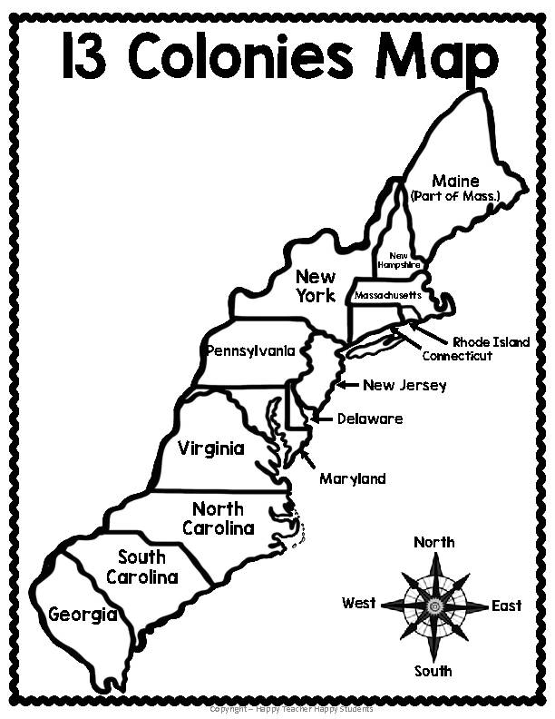 13 Colonies Map Quiz 13 Colonies Map Worksheet Blank 13 Colonies Map