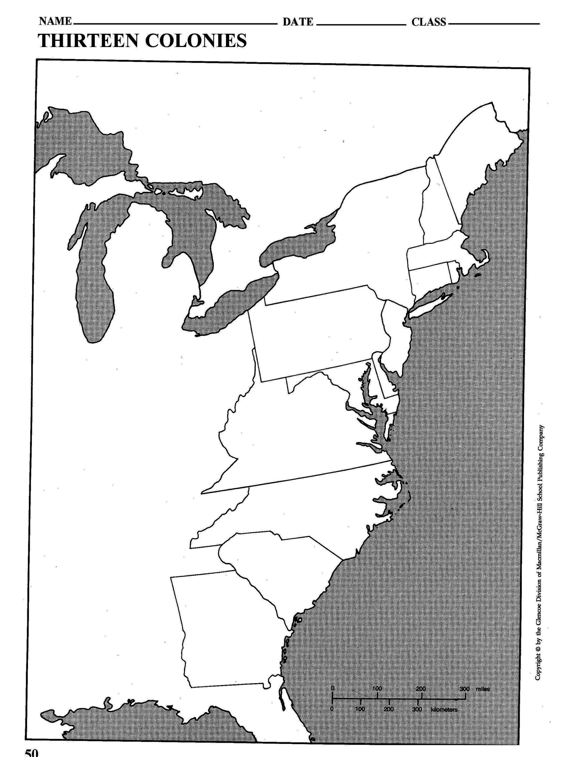 13 Original Colonies Printable Map Dev onallcylinders