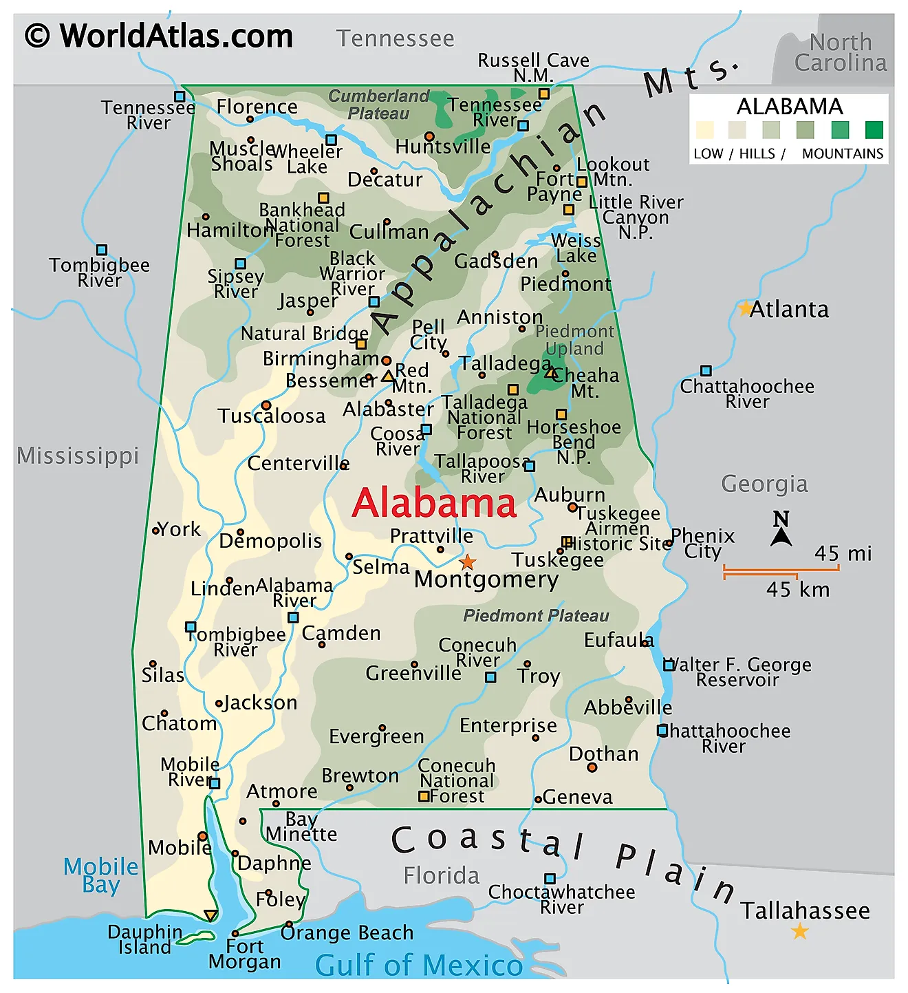 Alabama State Map Printable