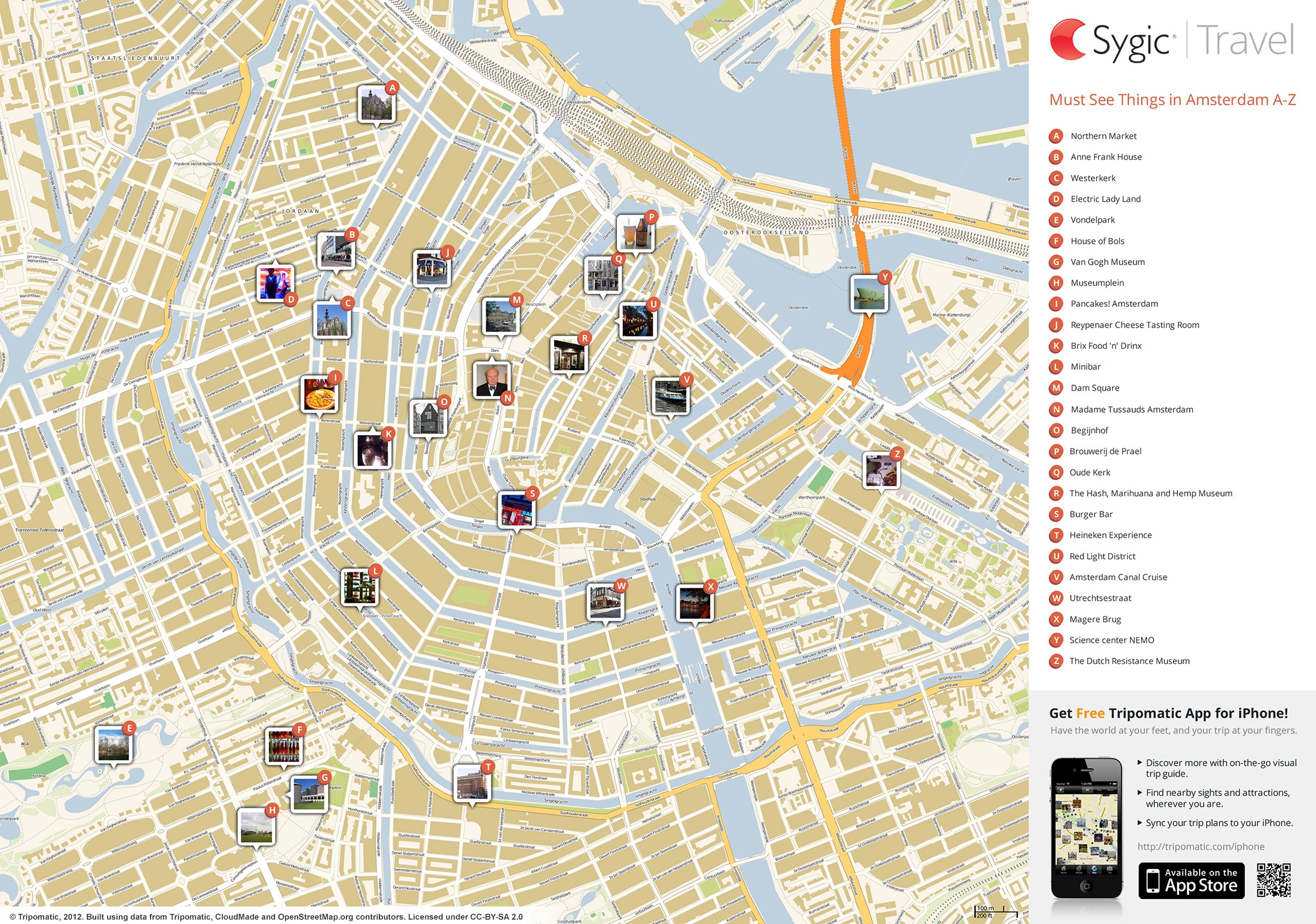 Amsterdam Tourist Map Printable