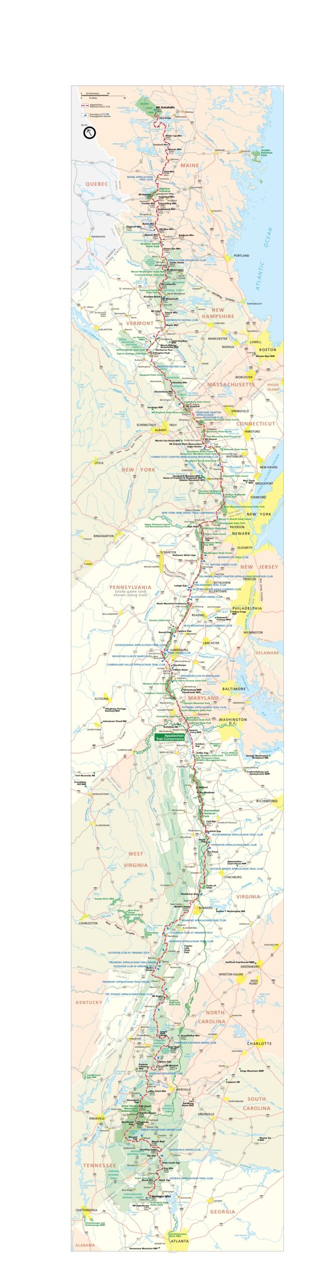 Appalachian Trail Printable Map