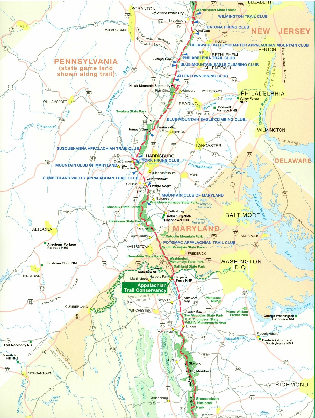 Appalachian Trail Printable Map Free Printable Maps