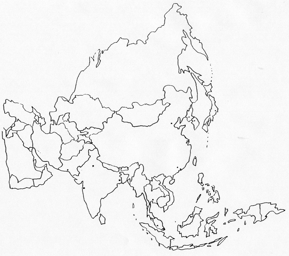 Asia Political Map Blank Printable