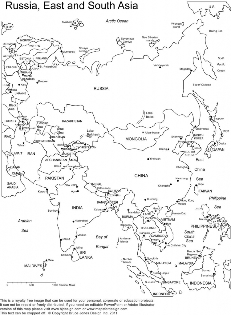 Asia Printable Map