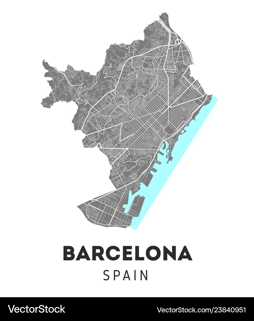 Barcelona City Map Printable Barcelona City Map Printable