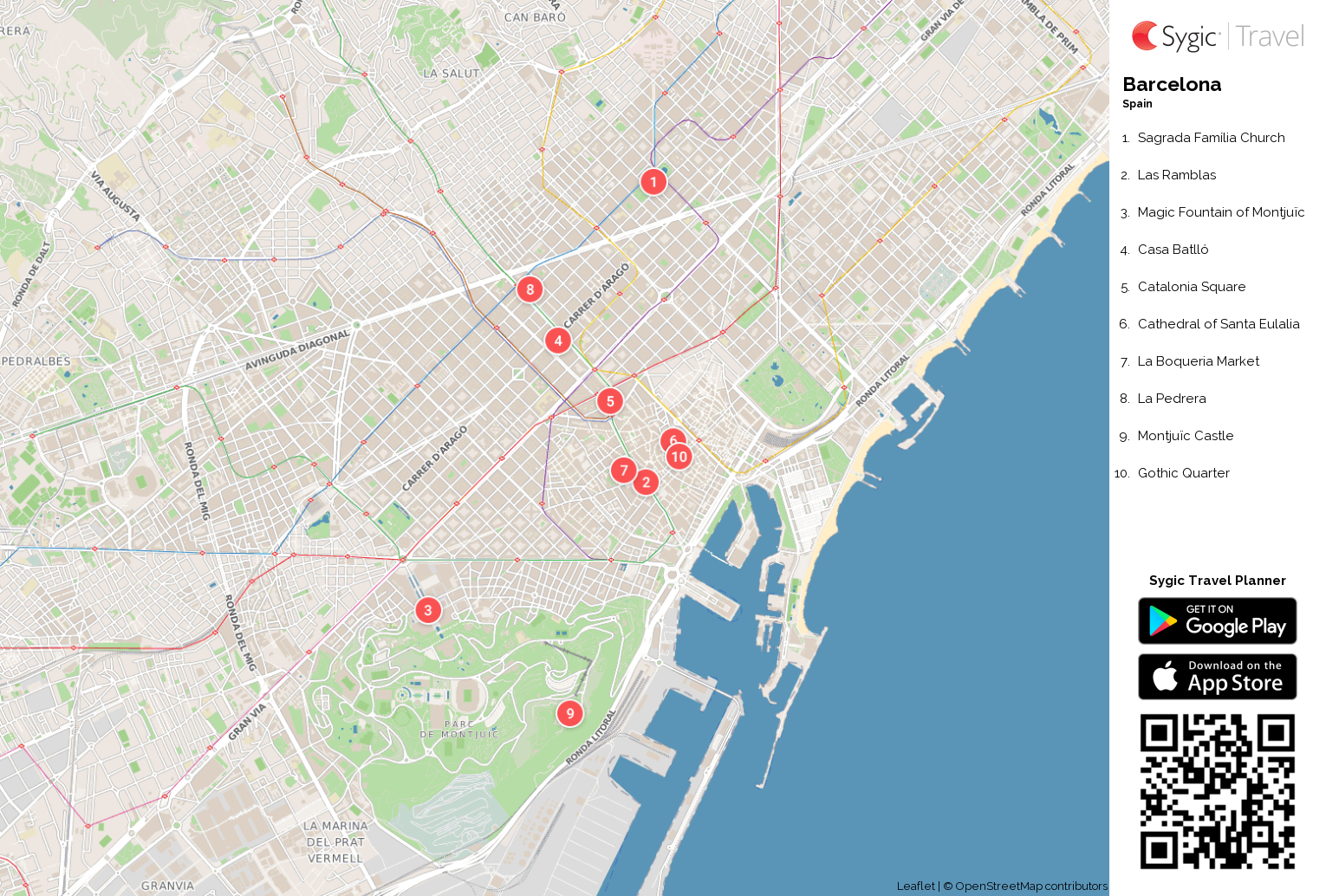 Barcelona Map Printable