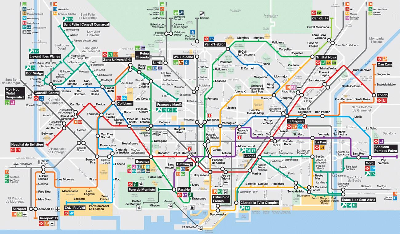 Barcelona Subway Map Printable