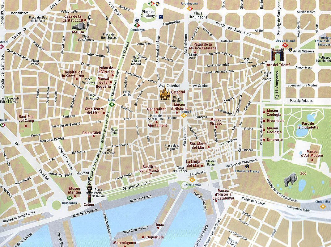 Barcelona Tourist Map Printable