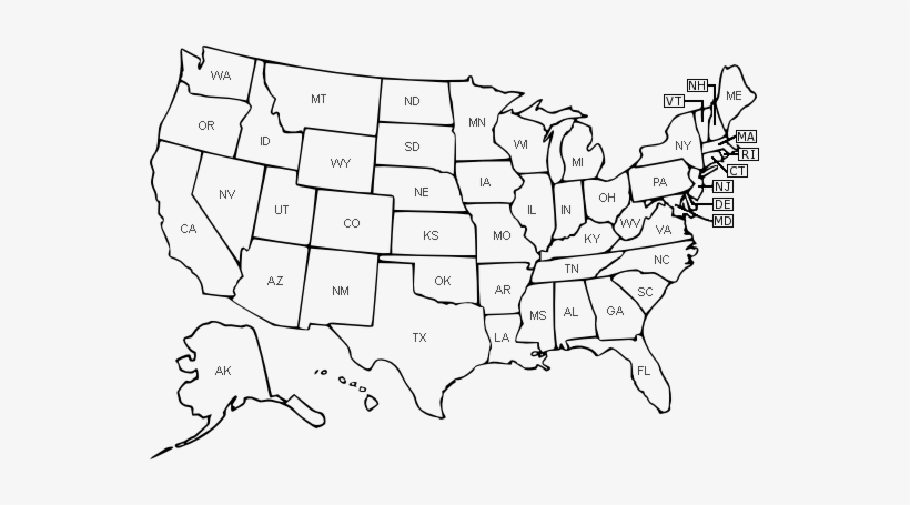 Black And White Map USA Printable Map Of USA