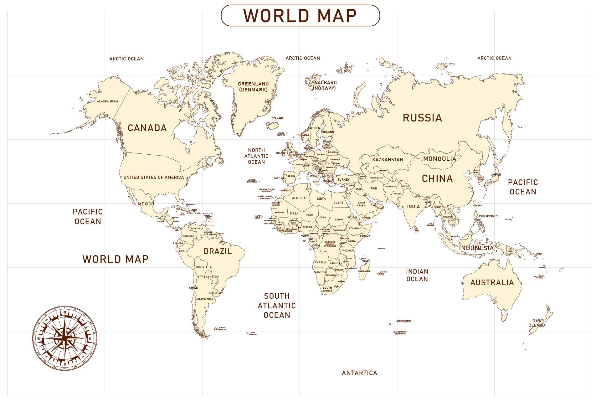 Black And White World Map 20 Free PDF Printables Printablee 