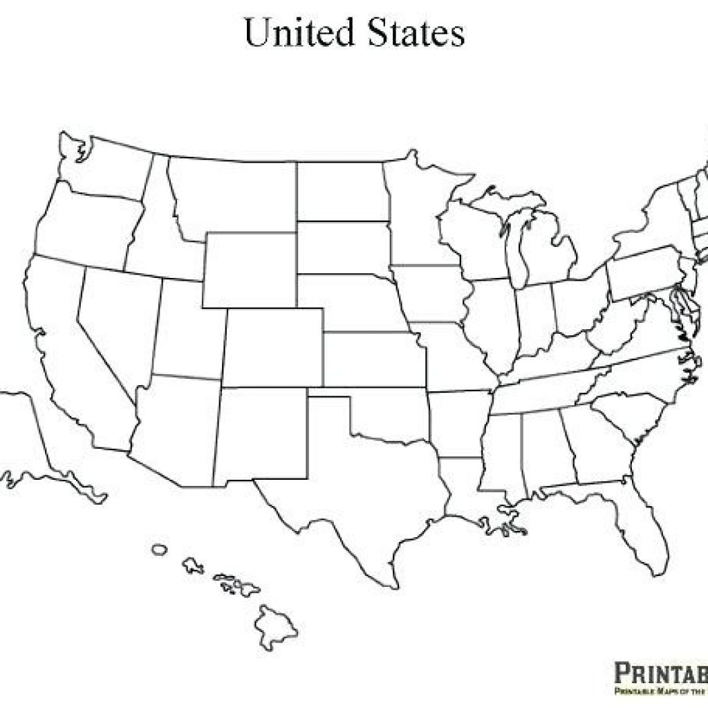 Blank 50 States Map Printable