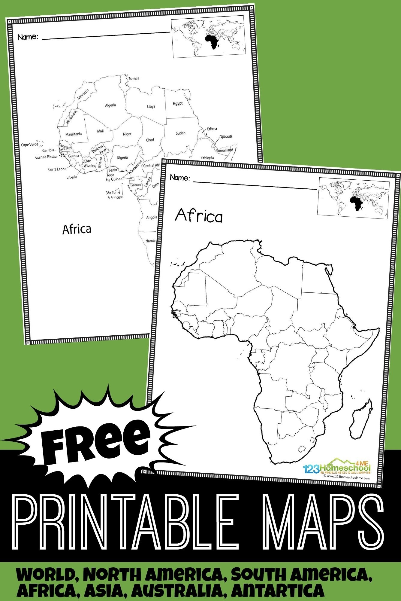 Blank Continent Map Printable Free Printable Maps