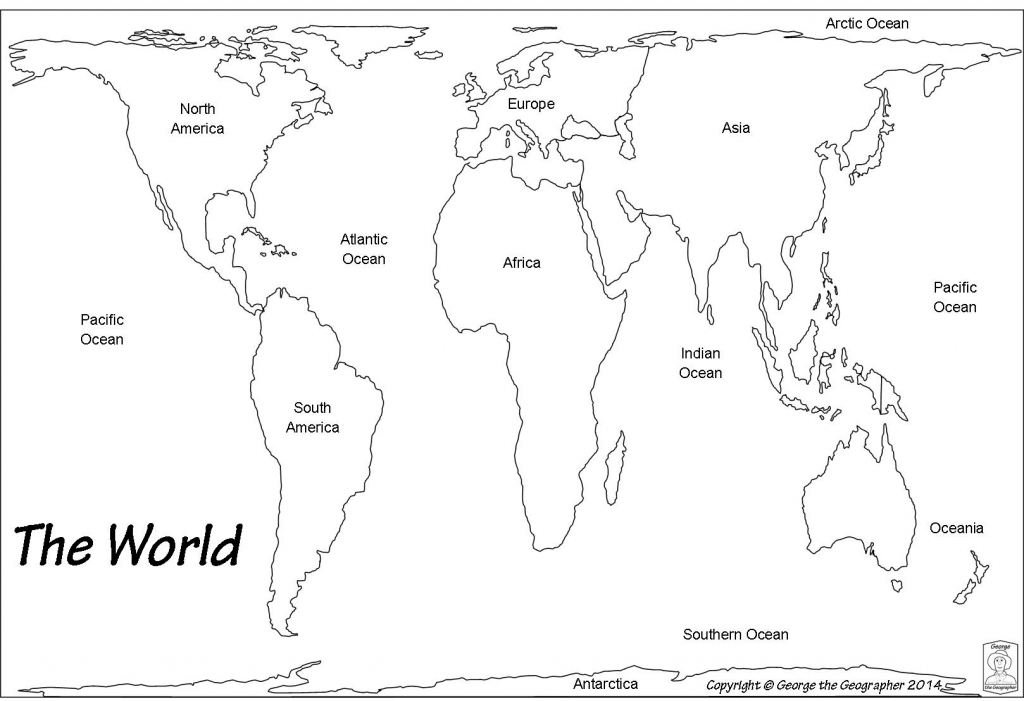 Blank Continents And Oceans Map Printable Printable Word Searches