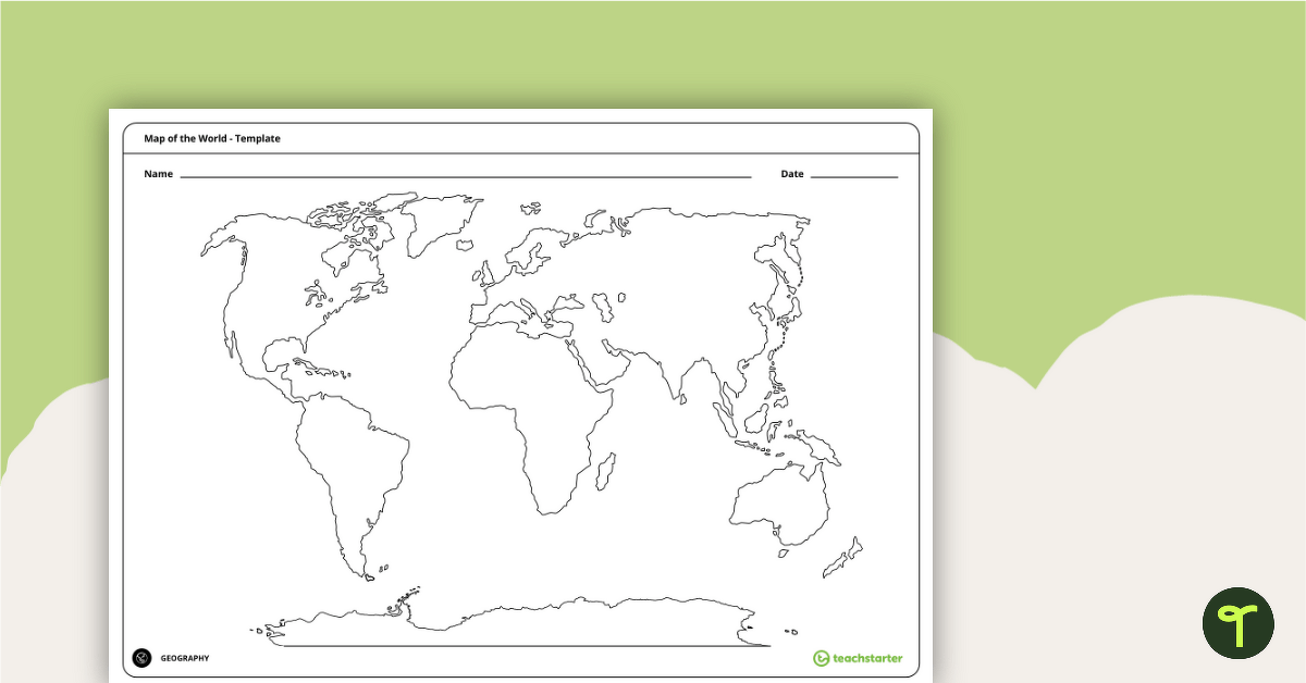 Blank Continents And Oceans Map