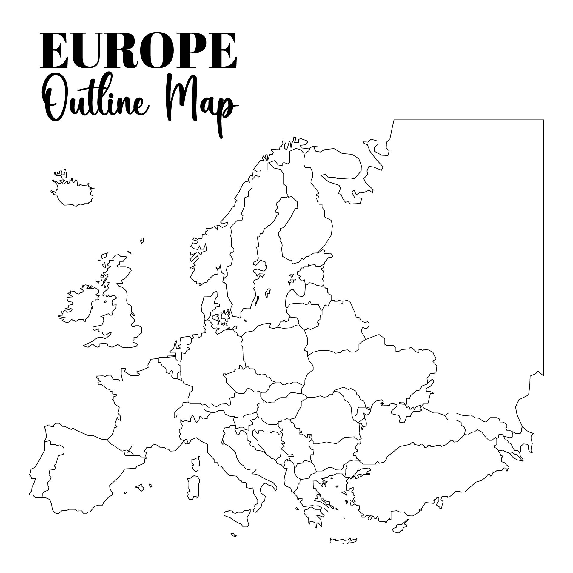 Blank Europe Map Printable