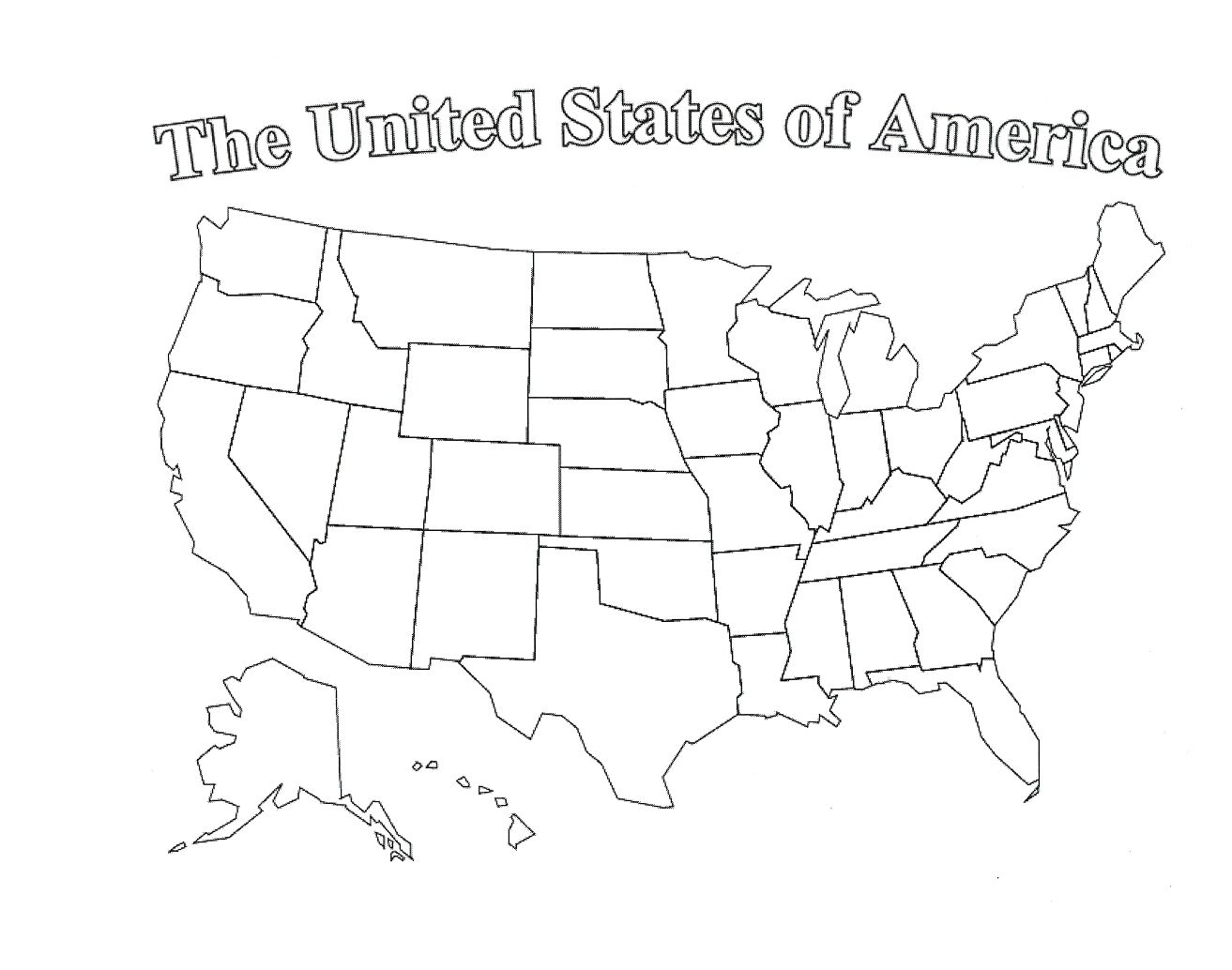 Blank Map Of 50 States Printable