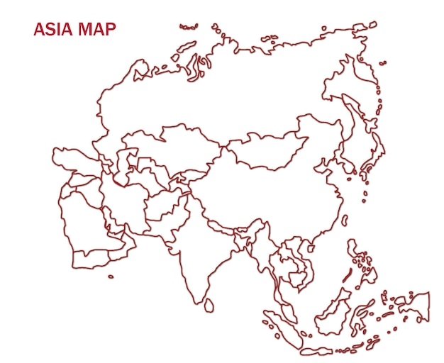Blank Map Of Asia Printable Outline Map Of Asia Premium Vector Blank Map Of Asia Printable Outline Map Of Asia Premium Vector