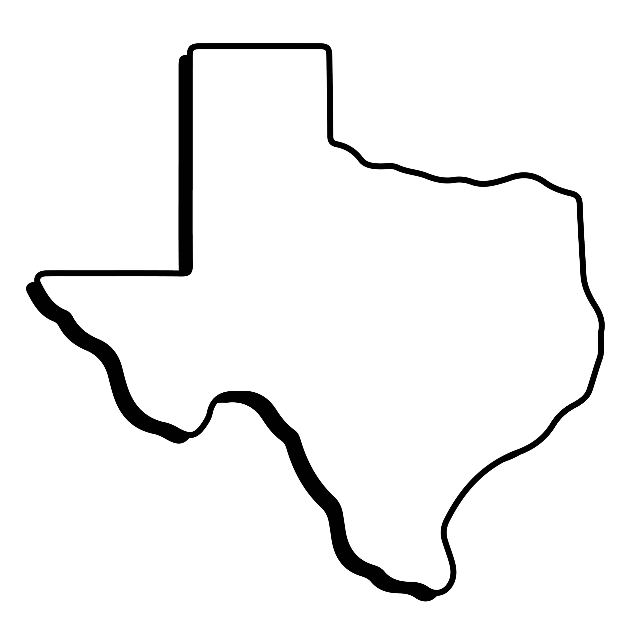 Blank Map Of Texas Printable