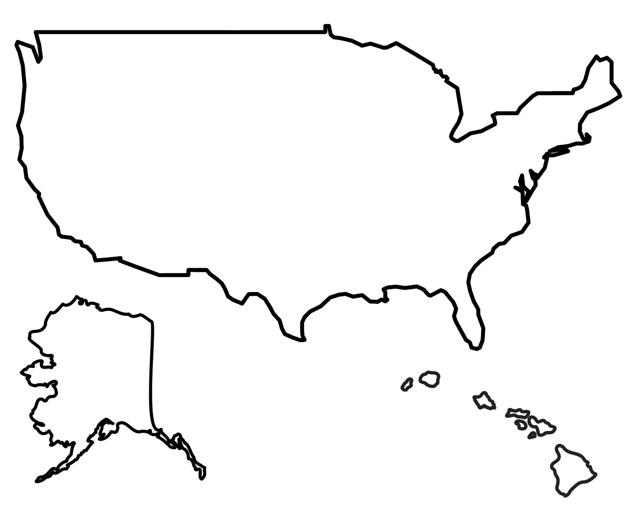 Blank Map United States Printable