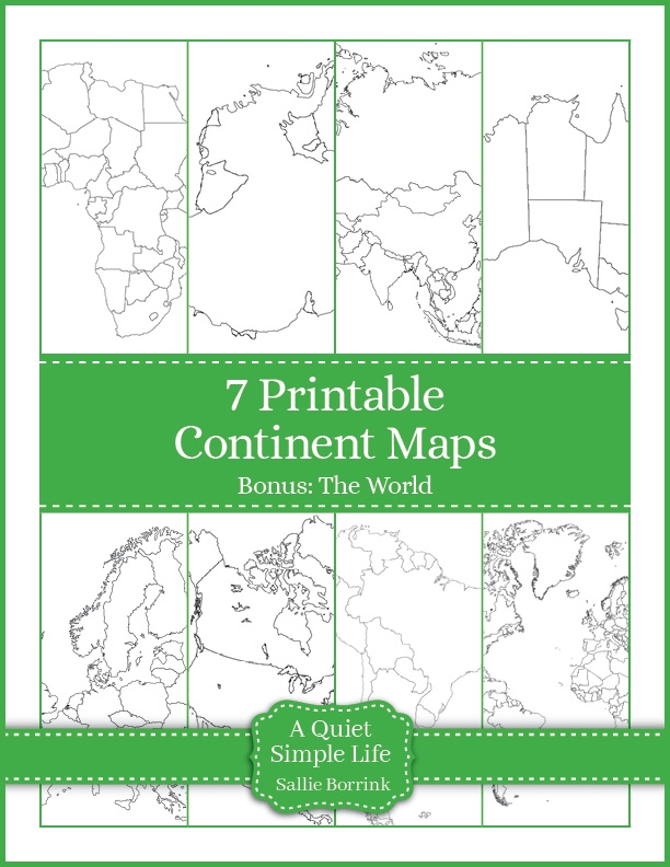 Blank Printable 7 Continents Map Set World Map PDF Sallie Schaaf 