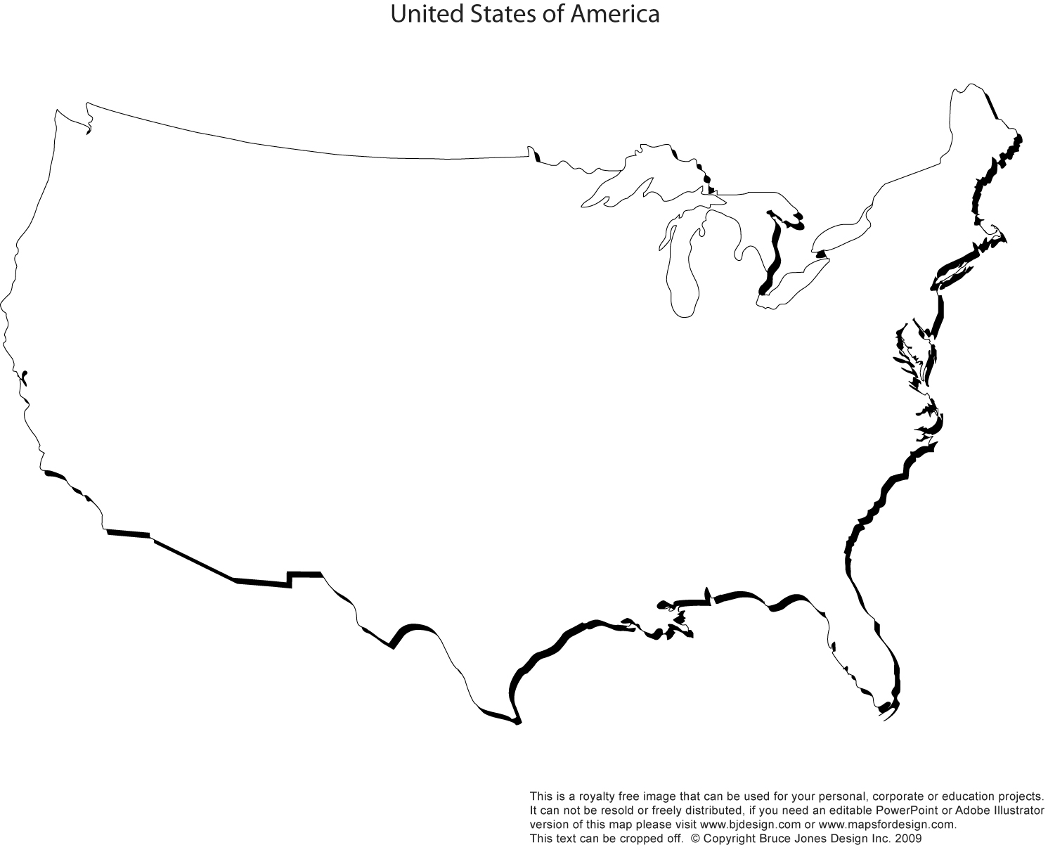 Blank Printable Map Of The United States ClipArt Best