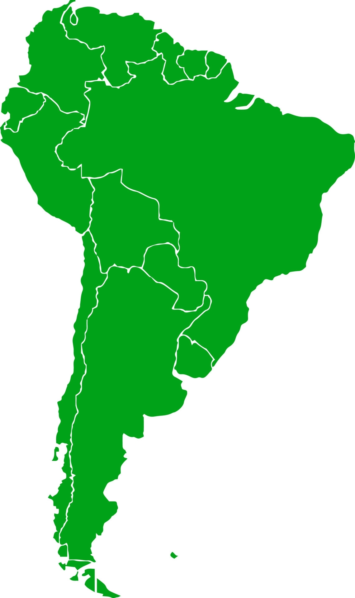 Blank Printable South America Map