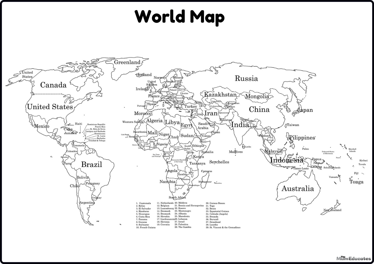 Blank Printable World Map Astra edu pl